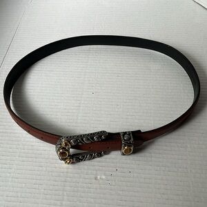 Vicenza tiger eye leather belt